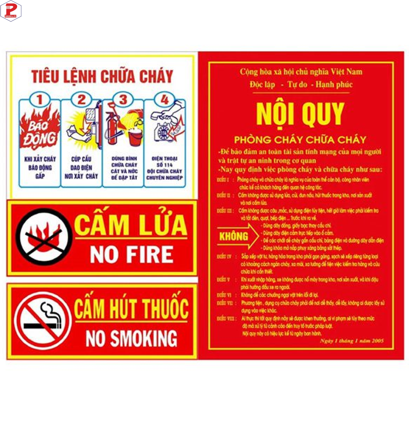 Nội quy và tiêu lệnh pccc