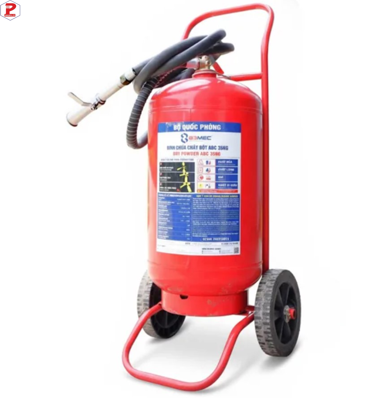 Bình chữa cháy xe đẩy bột ABC 35kg 83MEC-BQP (Tem KĐ)