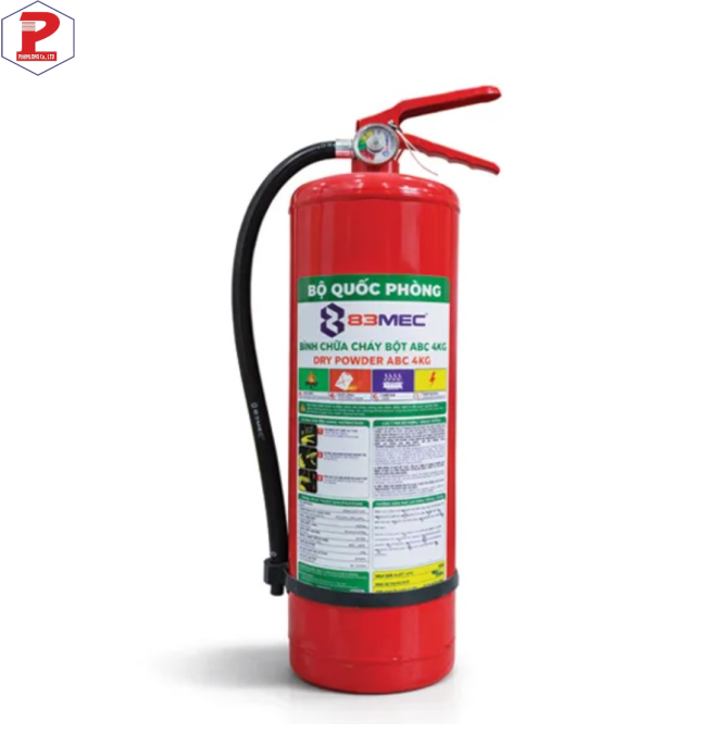 Bình chữa cháy bột ABC 4kg BQP 83MEC (Bộ Quốc Phòng)